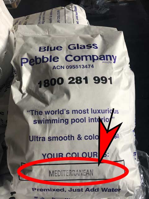 Bag of Blue Glass Pebble Product