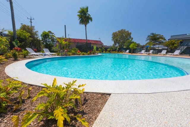 Photo of swimming pool. Pool built by Atlas Pools, Coffs Harbour